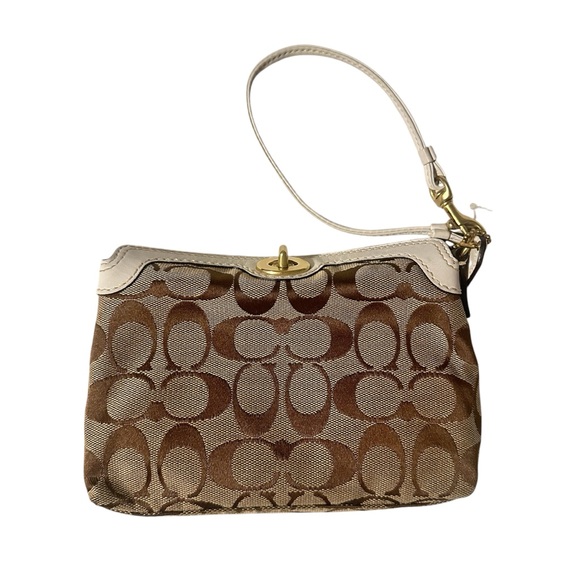 Coach Canvas Wristlet Turlock logo clutch - Picture 1 of 5